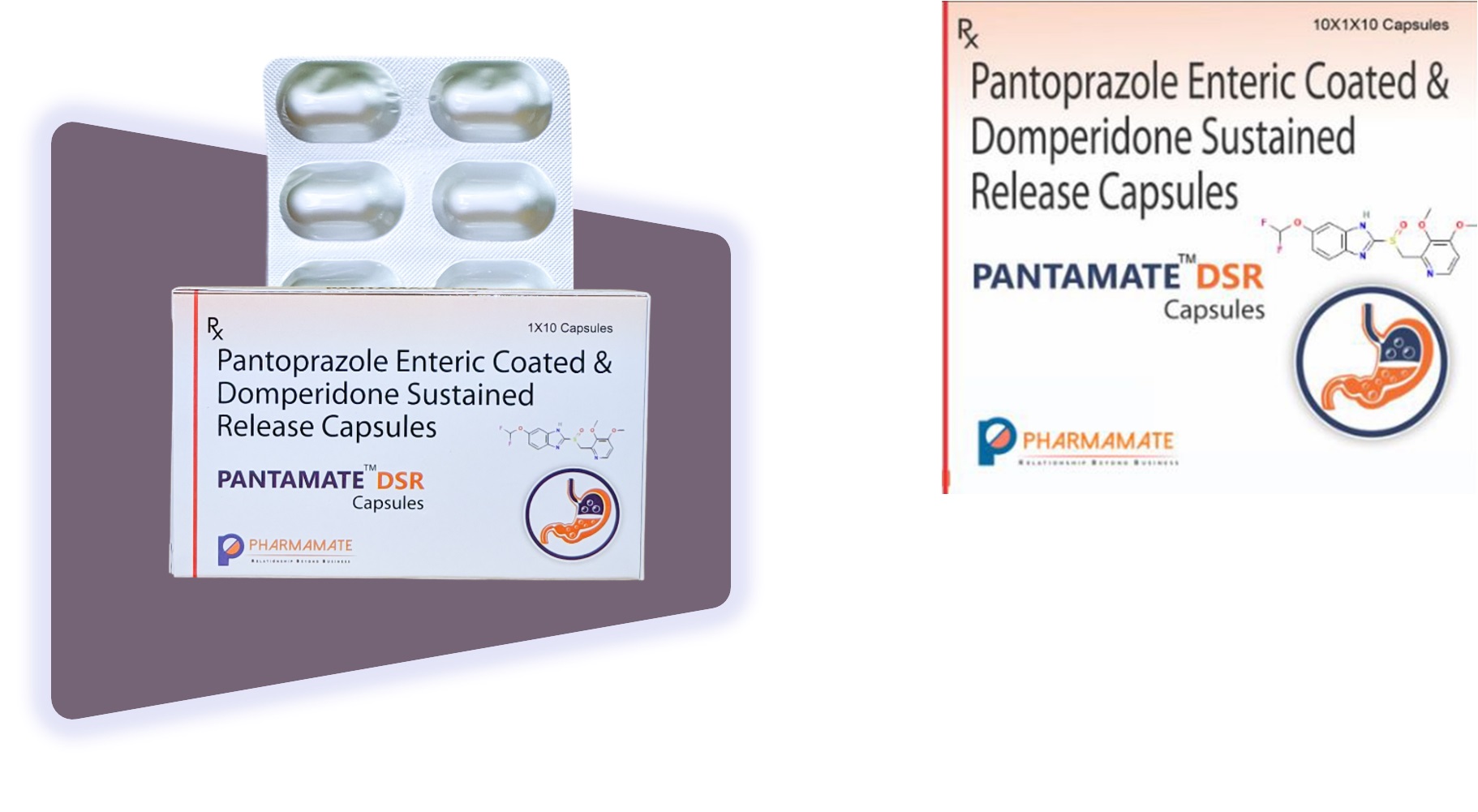 Pantamate DSR - Pantoprazol Coated & Domparidone Sustained Release Capsule, Pharmamate Pantamate DSR - Pantoprazol Coated & Domparidone Sustained Release Capsule, Pharmamate
