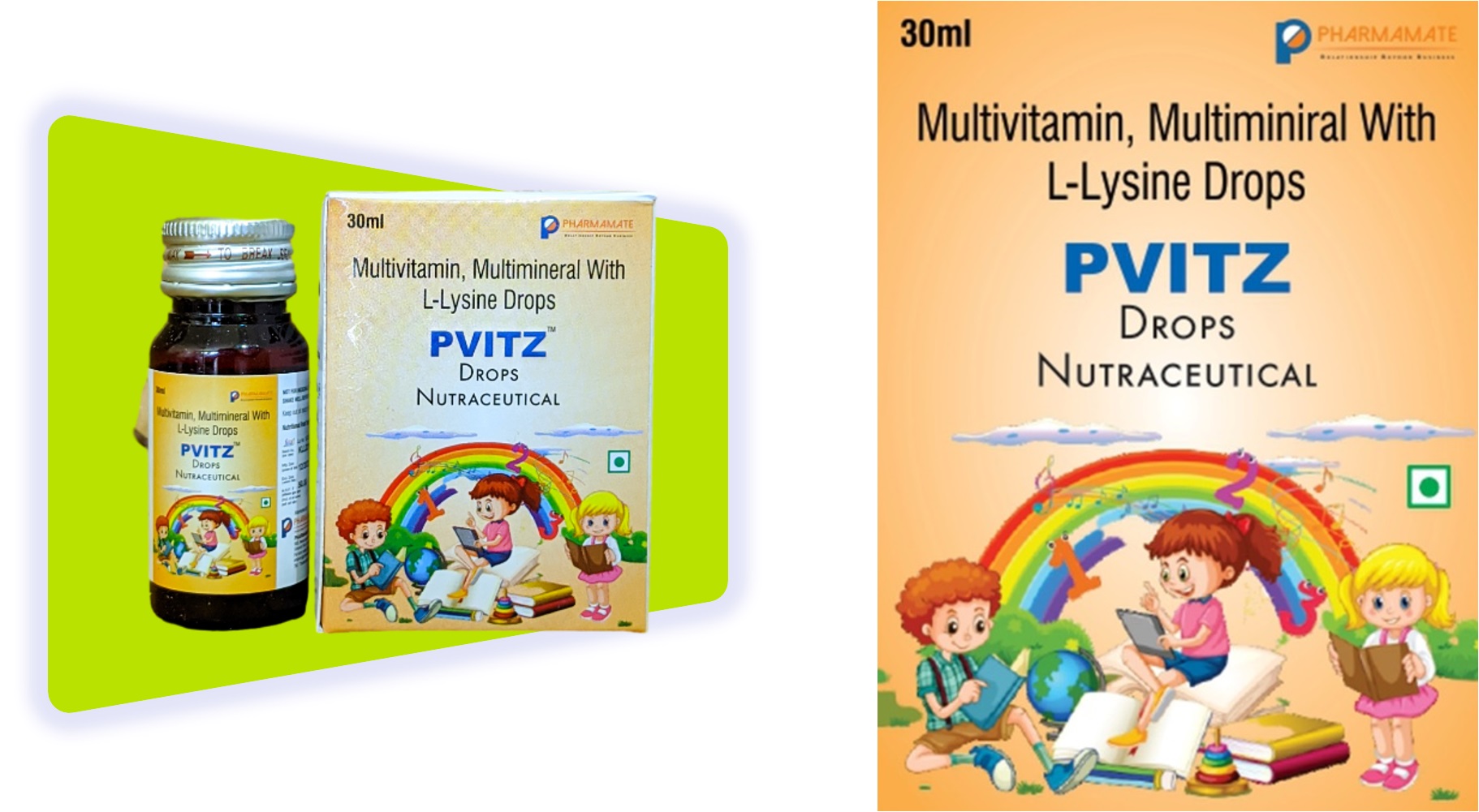 PvitZ - Multivitamin, Multiminaral with L-Lysine Drops for kids, Pharmamate PvitZ - Multivitamin, Multiminaral with L-Lysine Drops for kids, Pharmamate